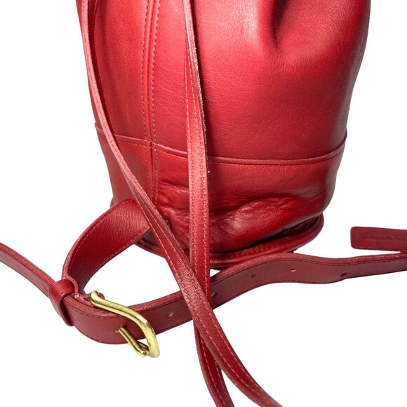 VINTAGE COACH 9984 Red Bixby Sling Bucket Bag Handbag made in USA… - Picture 3 of 10